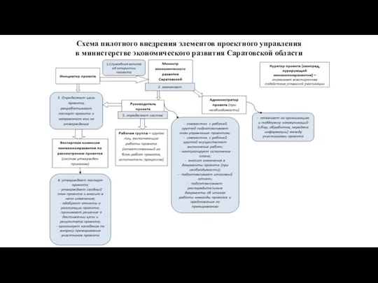 Схема пилотного внедрения элементов проектного управления в министерстве экономического развития Саратовской области