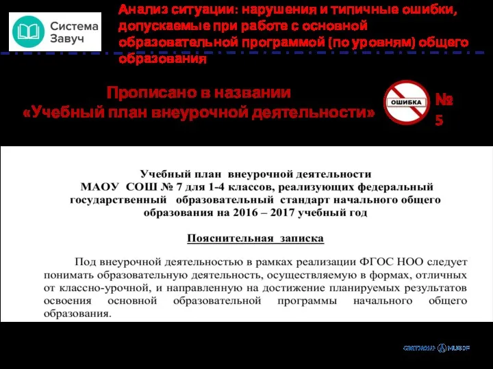 Анализ ситуации: нарушения и типичные ошибки, допускаемые при работе с основной образовательной программой