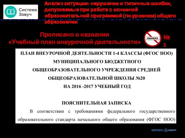 Анализ ситуации: нарушения и типичные ошибки, допускаемые при работе с основной образовательной программой