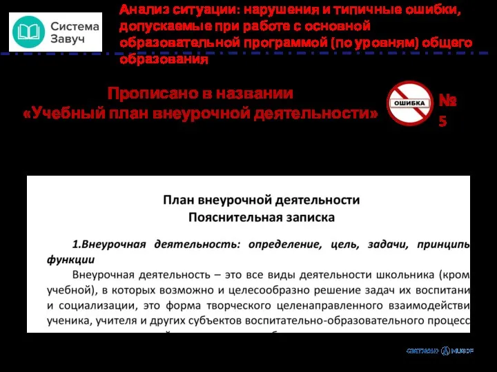 Анализ ситуации: нарушения и типичные ошибки, допускаемые при работе с основной образовательной программой