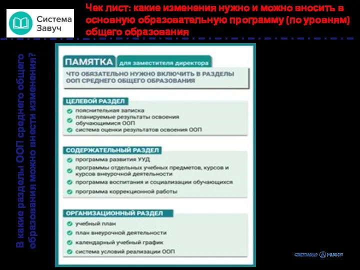 Чек лист: какие изменения нужно и можно вносить в основную образовательную программу (по
