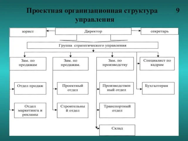 Проектная организационная структура 9 управления