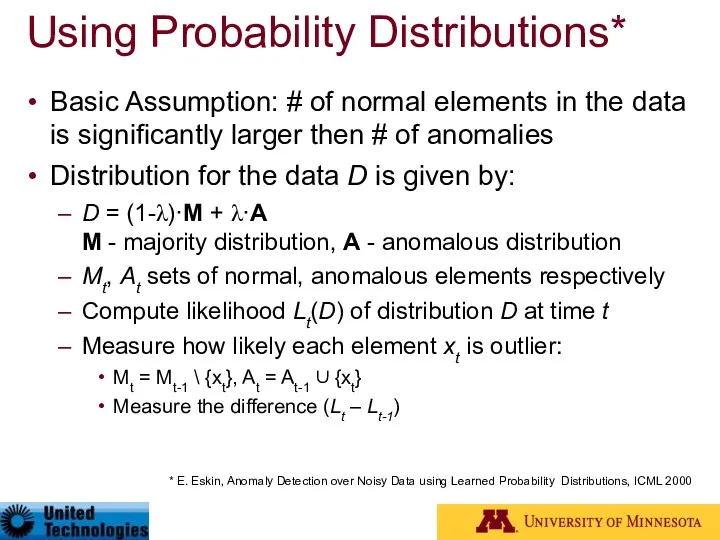 Using Probability Distributions* Basic Assumption: # of normal elements in