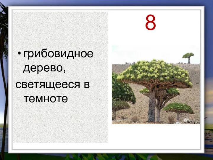 8 грибовидное дерево, светящееся в темноте