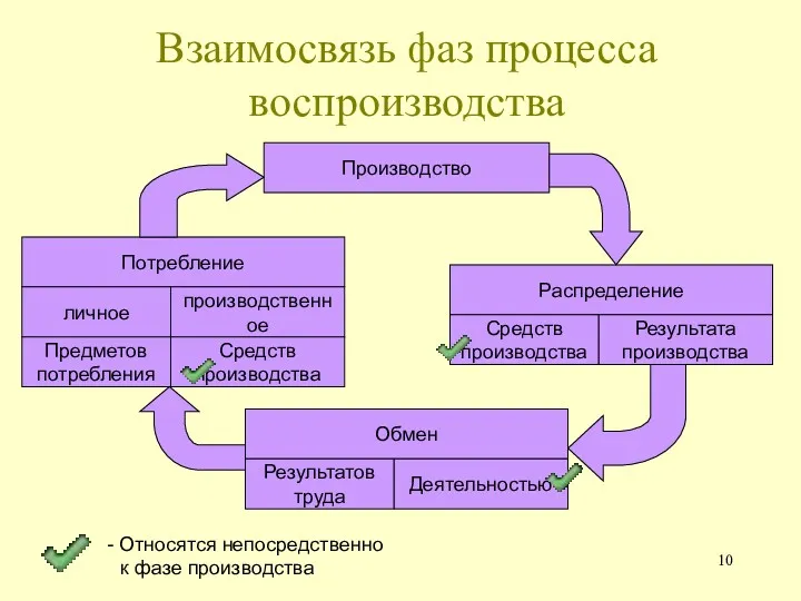 Взаимосвязь фаз процесса воспроизводства