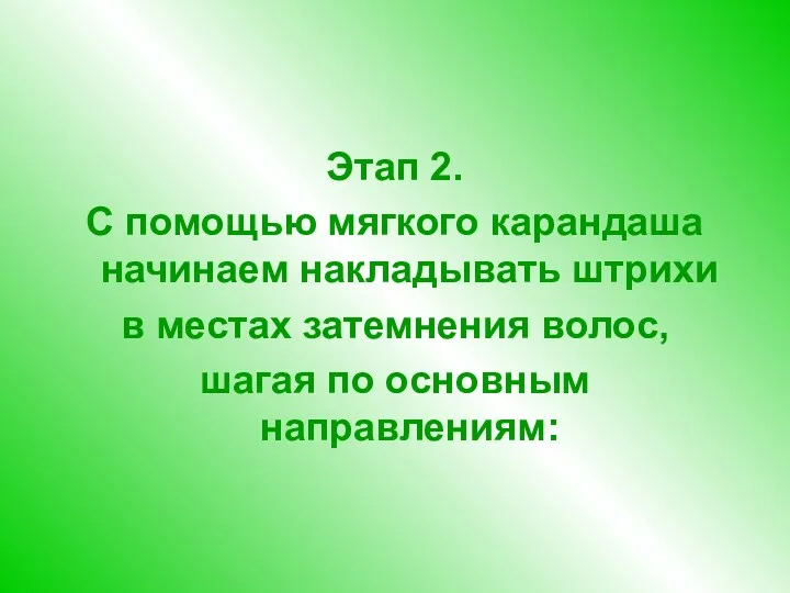 Этап 2. С помощью мягкого карандаша начинаем накладывать штрихи в