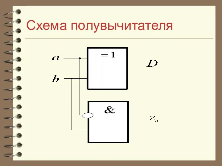 Схема полувычитателя