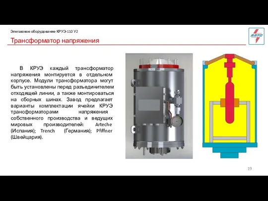 Трансформатор напряжения Элегазовое оборудование КРУЭ-110 У2 В КРУЭ каждый трансформатор