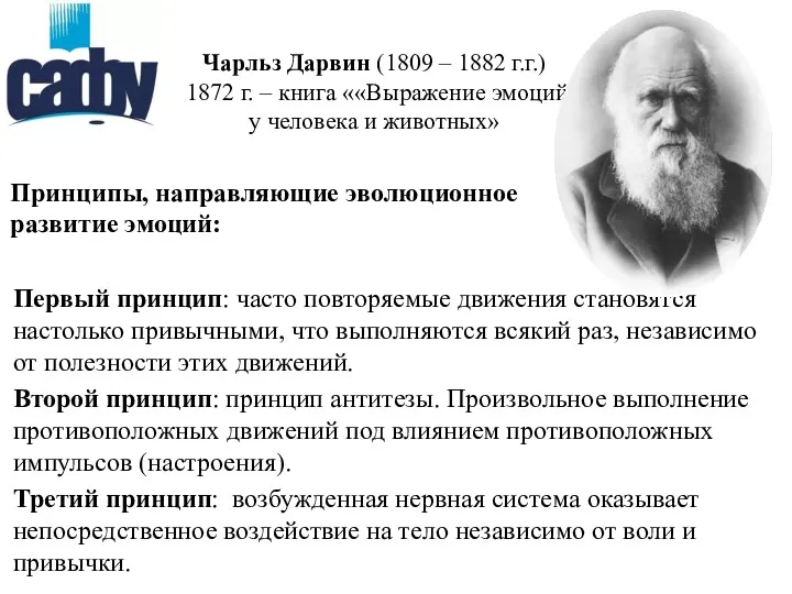 Чарльз Дарвин (1809 – 1882 г.г.) 1872 г. – книга