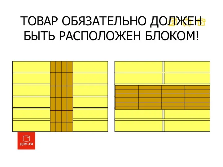 ТОВАР ОБЯЗАТЕЛЬНО ДОЛЖЕН БЫТЬ РАСПОЛОЖЕН БЛОКОМ!