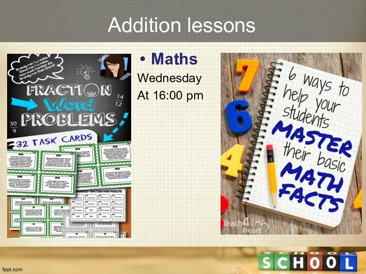Addition lessons Maths Wednesday At 16:00 pm