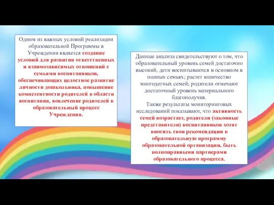 Одним из важных условий реализации образовательной Программы в Учреждении является создание условий для