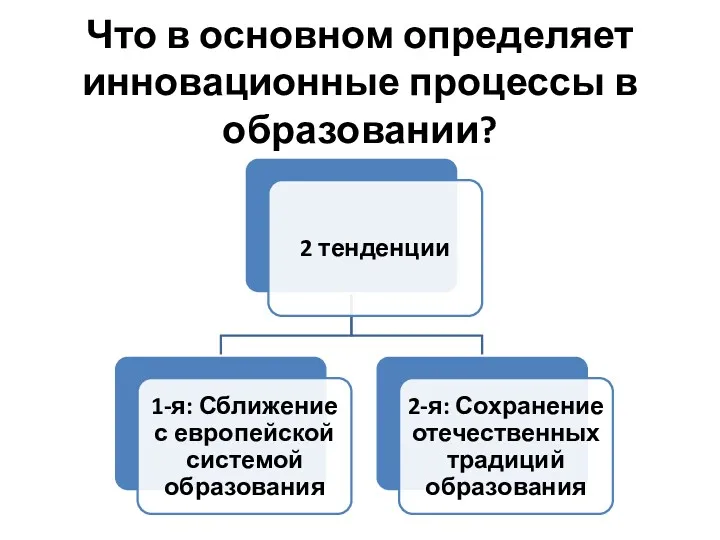 Что в основном определяет инновационные процессы в образовании?