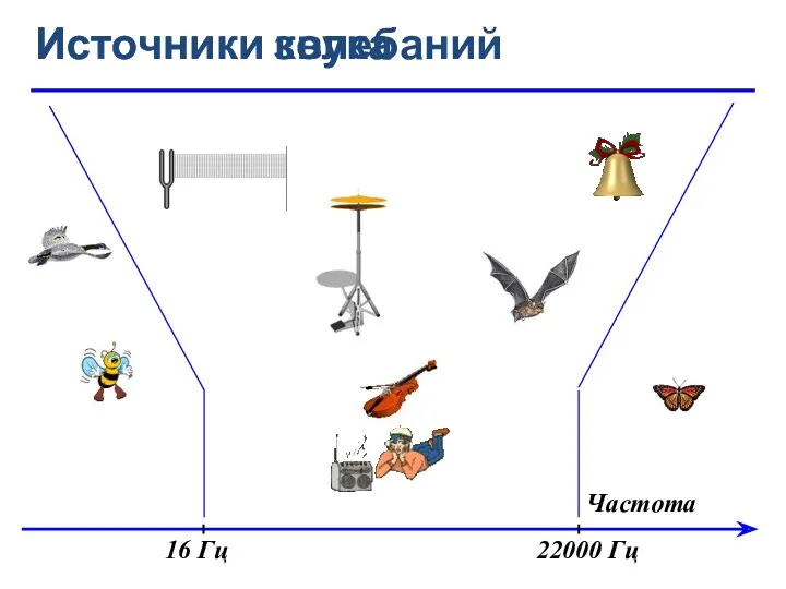 Частота Источники звука Источники колебаний