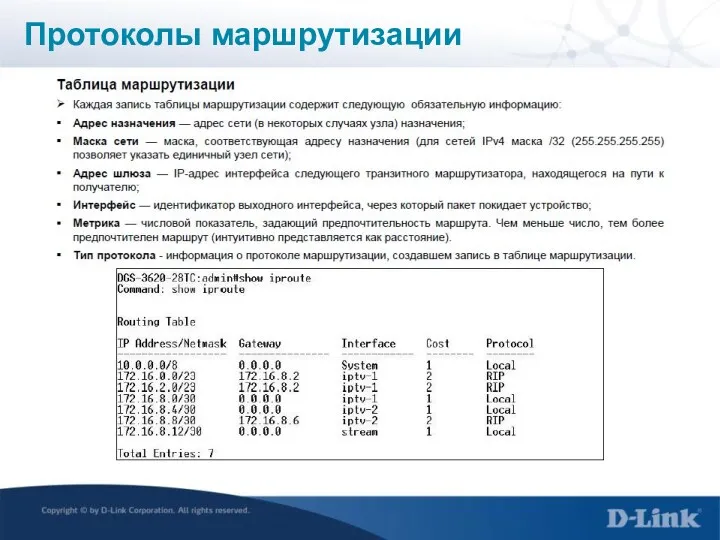 Протоколы маршрутизации