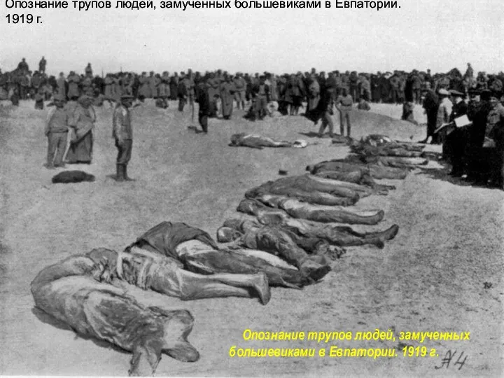 Опознание трупов людей, замученных большевиками в Евпатории. 1919 г. Опознание