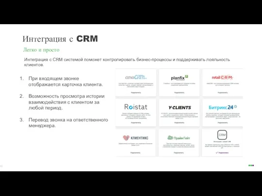 Интеграция с CRM системой поможет контролировать бизнес-процессы и поддерживать лояльность