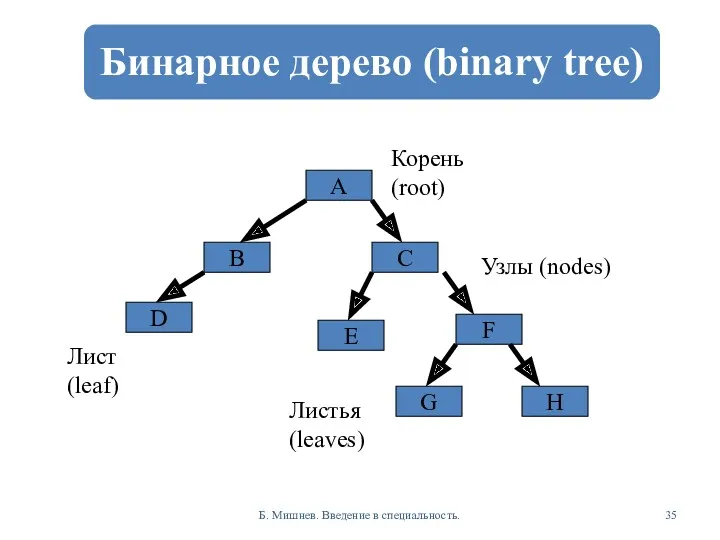 Б. Мишнев. Введение в специальность. A B C F E