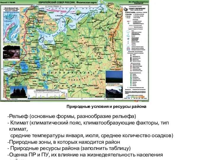 Природные условия и ресурсы района Рельеф (основные формы, разнообразие рельефа)