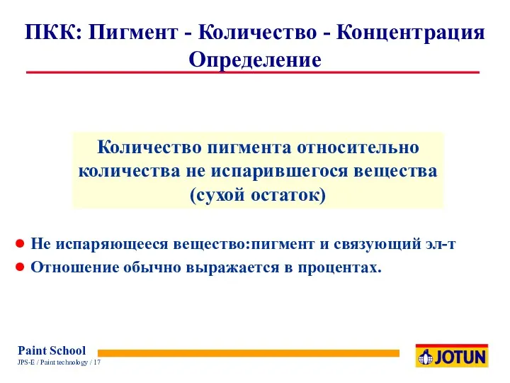 ПКК: Пигмент - Количество - Концентрация Определение Количество пигмента относительно