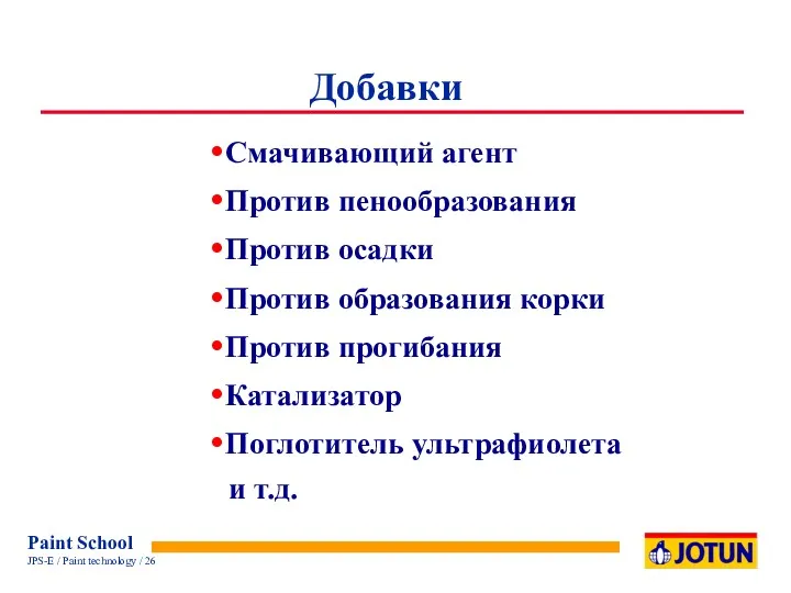 Смачивающий агент Против пенообразования Против осадки Против образования корки Против