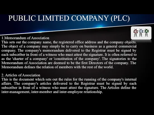 1.Memorandum of Association This sets out the company name, the