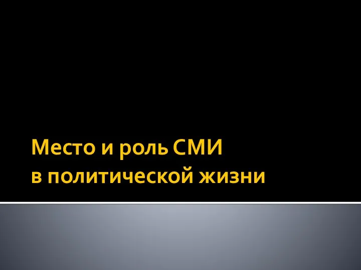 Место и роль СМИ в политической жизни