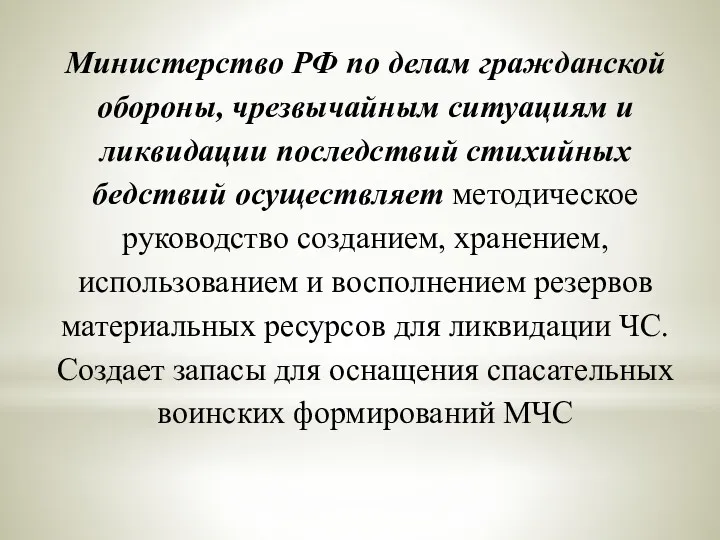 Министерство РФ по делам гражданской обороны, чрезвычайным ситуациям и ликвидации последствий стихийных бедствий