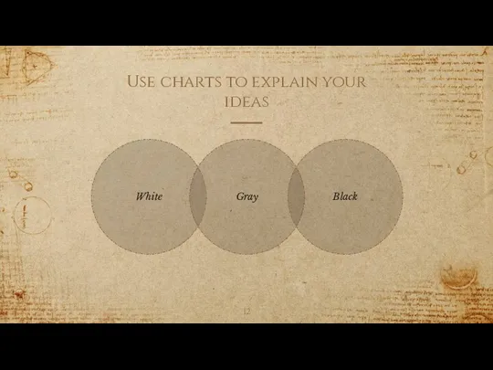 Use charts to explain your ideas Gray White Black