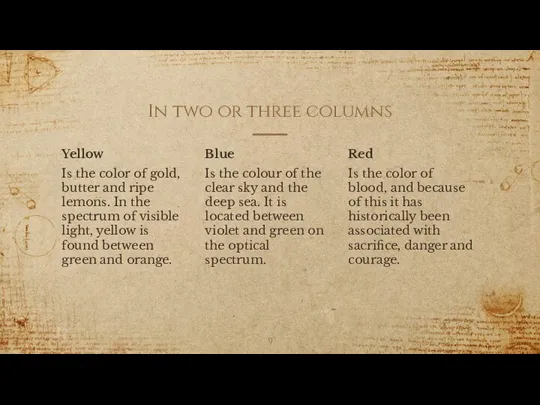 In two or three columns Yellow Is the color of