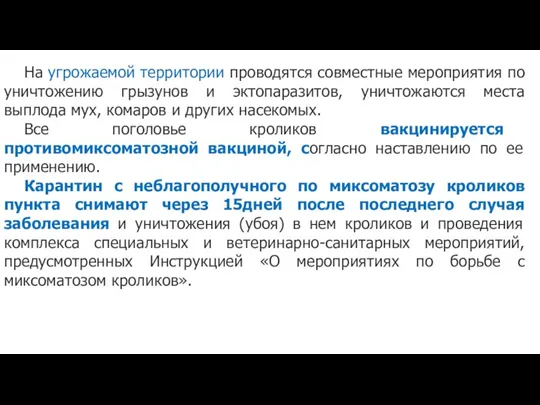 На угрожаемой территории проводятся совместные мероприятия по уничтожению грызунов и