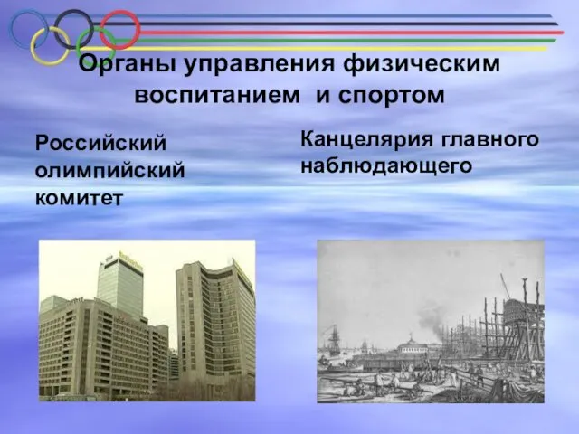 Органы управления физическим воспитанием и спортом Российский олимпийский комитет Канцелярия главного наблюдающего