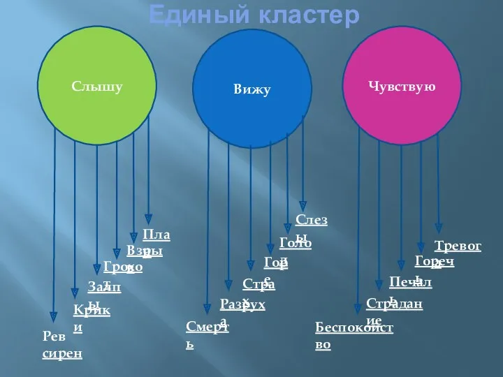 Вижу Слышу Чувствую Взрыв Грохот Залпы Крики Плач Рев сирен