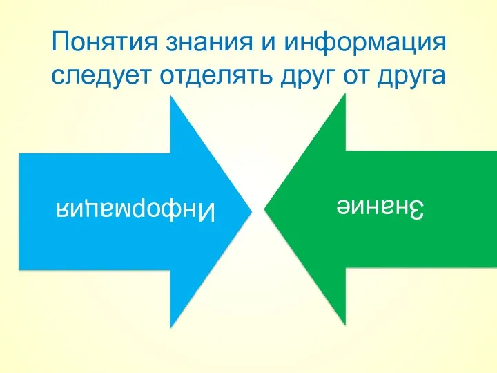 Понятия знания и информация следует отделять друг от друга