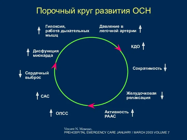 Дисфункция миокарда Гипоксия, работа дыхательных мышц Давление в легочной артерии