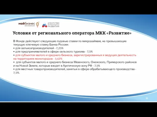 В Фонде действуют следующие годовые ставки по микрозаймам, не превышающие