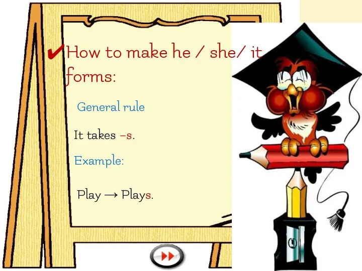 How to make he / she/ it forms: General rule
