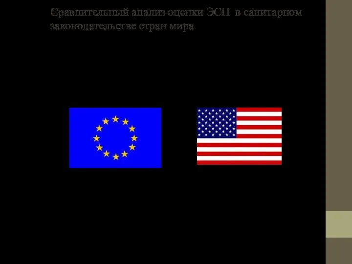 Сравнительный анализ оценки ЭСП в санитарном законодательстве стран мира В