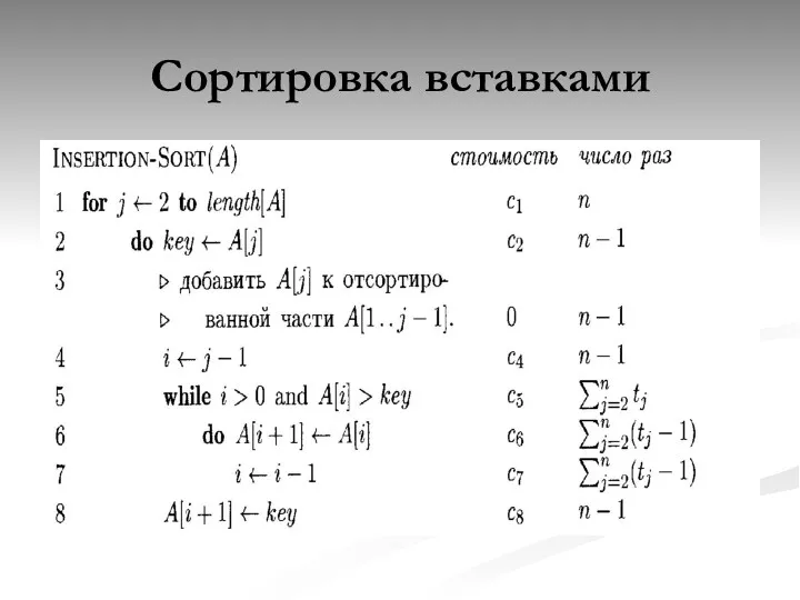 Сортировка вставками