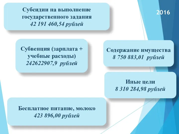 Субсидии на выполнение государственного задания 42 191 460,54 рублей Субвенция