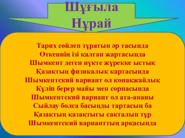 Шұғыла Нұрай Тарих сөйлеп тұратын әр тасында Өткеннің ізі қалған