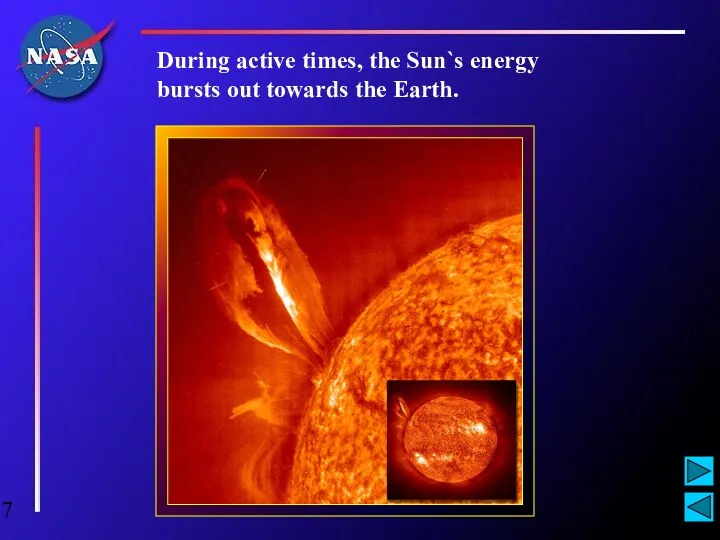 During active times, the Sun`s energy bursts out towards the Earth.