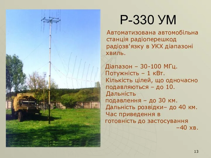 Р-330 УМ Автоматизована автомобільна станція радіоперешкод радіозв'язку в УКХ діапазоні