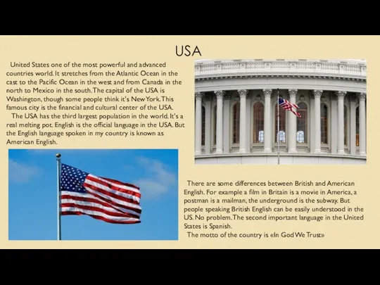 USA United States one of the most powerful and advanced