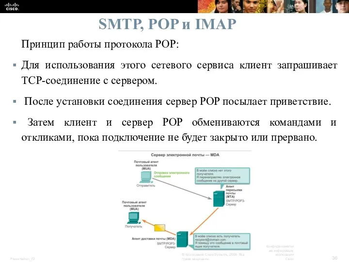 SMTP, POP и IMAP Принцип работы протокола POP: Для использования