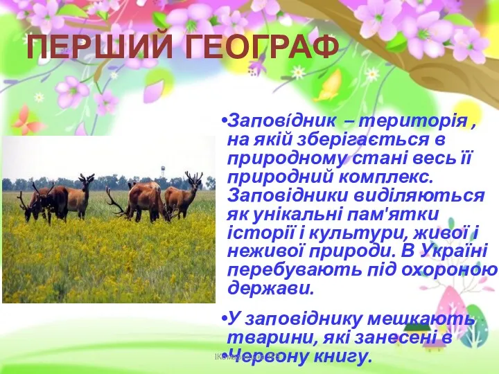 Заповíдник – територія , на якій зберігається в природному стані