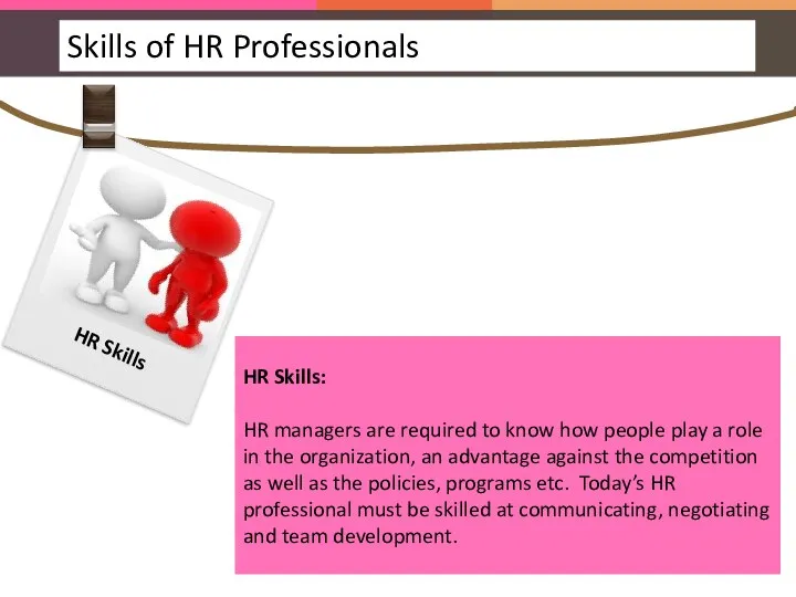 HR Skills: HR managers are required to know how people play a role