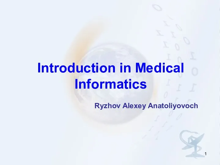 Introduction in Medical informatics