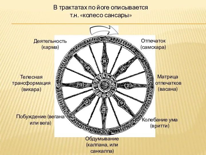 Деятельность (карма) В трактатах по йоге описывается т.н. «колесо сансары»