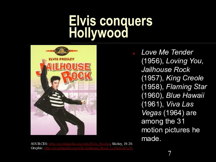 Elvis conquers Hollywood Love Me Tender (1956), Loving You, Jailhouse